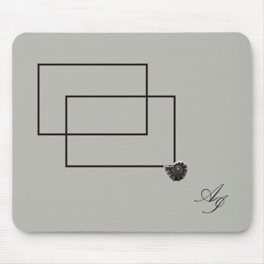 ジャパンディ海生活沿岸ベージュニュートラルモノクロ マウスパッド (正面)