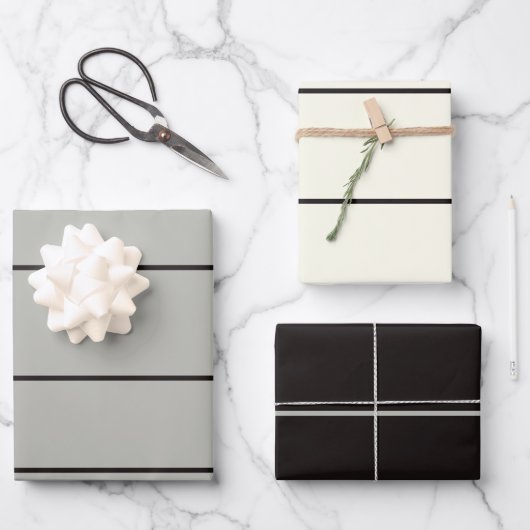 ジャパンディ海生活沿岸ベージュニュートラルモノクロ ラッピングペーパーシート (正面)