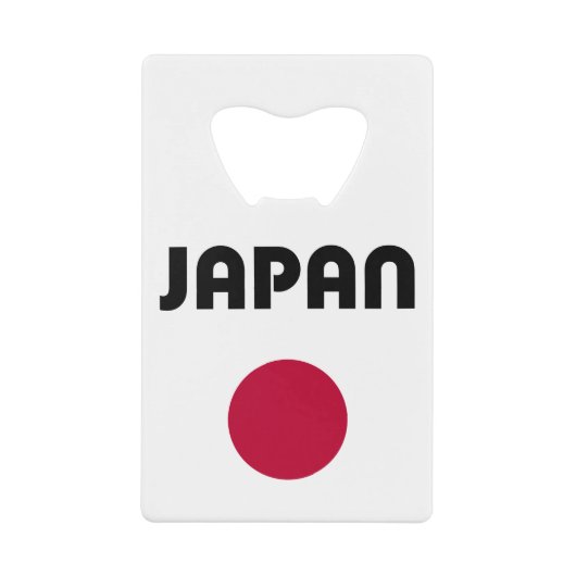 ジャパン 大きな赤い点のライトカラー クレジットカード栓抜き (正面)
