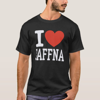 ジャフナ市ハートグラフィックお土産旅行 Tシャツ