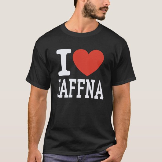 ジャフナ市ハートグラフィックお土産旅行 Tシャツ (正面)