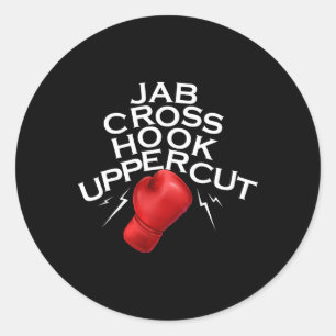 ジャブクロスフックアッパーカットボクサーおもしろいボクシングトレーニン ラウンドシール