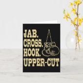 ジャブ。クロス。フック。アッパーカットボクシング訓練生コーチ カード (黄色い花)