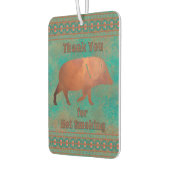 ジャベリーナコッパーティール（緑がかった色）カラーパーソナライズされた カーエアーフレッシュナー (左)