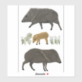 ジャベリーナファミリーデザートアニマルカラーペンシルアート シール (シート)