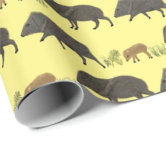 ジャベリーナファミリーポートレート砂漠の動物パターン ラッピングペーパー (ロールコーナー)