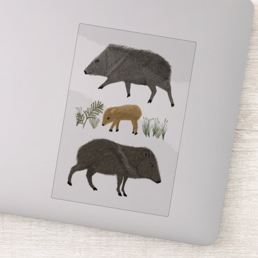 ジャベリーナファミリーポートレート色鉛筆アート シール (詳細)