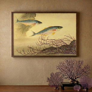 ジャポニズムのレトロなサバの海の芸術 ポスター