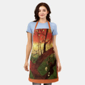 ジャポニズム:ヴィンセント・ヴァン・ゴッホの開花梅 エプロン (着用した状態)
