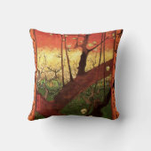 ジャポニズム：ヴィンセント・ヴァン・ゴッホの開花梅 クッション (裏面)