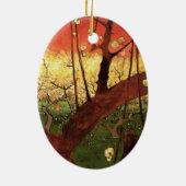 ジャポニズム：ヴィンセント・ヴァン・ゴッホの開花梅 セラミックオーナメント (裏面)