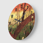 ジャポニズム：ヴィンセント・ヴァン・ゴッホの開花梅 ラージ壁時計 (傾斜)