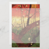 ジャポニズム:ヴィンセント・ヴァン・ゴッホの開花梅 便箋 (正面/裏面)