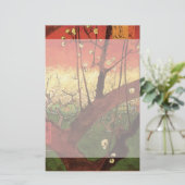 ジャポニズム:ヴィンセント・ヴァン・ゴッホの開花梅 便箋 (スタンド正面)