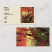 ジャポニズム:ヴィンセント・ヴァン・ゴッホの開花梅 名刺 (正面/裏面)