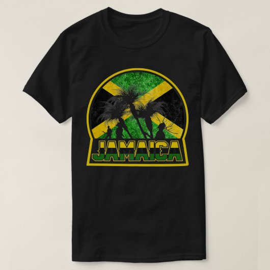 ジャマおもしろいイカ国旗のパームサマーバケーションカー Tシャツ (デザイン正面)
