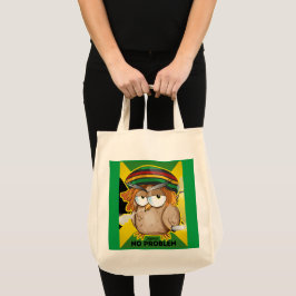 ジャマイカおもしろいフクロウ トートバッグ