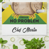 ジャマイカおもしろいラスタ喫煙フクロウのカスタマイズ キッチンタオル (折り畳み)