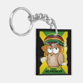 ジャマイカおもしろいラスタ喫煙フクロウ キーホルダー (正面左)