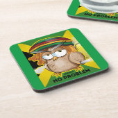 ジャマイカおもしろいラスタ喫煙フクロウ コースター (左側)