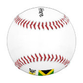 ジャマイカとあなたのお名前が入ったジャマイカの国旗 野球ボール (裏面)
