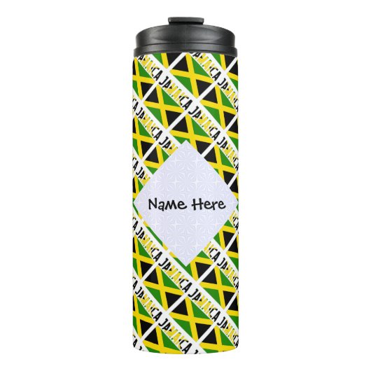 ジャマイカとジャマイカの国旗があなたの名前と並べて タンブラー (正面)