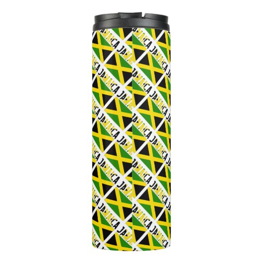 ジャマイカとジャマイカの国旗があなたの名前と並べて タンブラー (裏面)