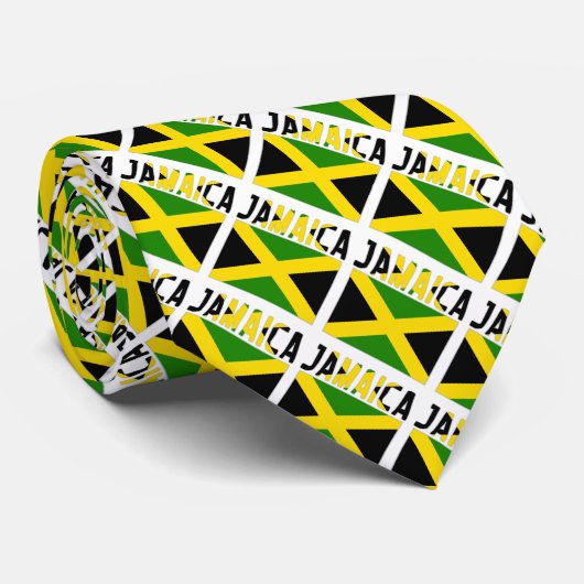 ジャマイカとジャマイカの国旗があなたの名前と並べて ネクタイ (ロール)