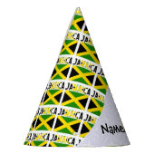 ジャマイカとジャマイカの国旗があなたの名前と並べて パーティーハット (左)