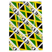 ジャマイカとジャマイカの国旗があなたの名前と並べて ミディアムペーパーバッグ (裏面)