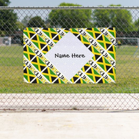 ジャマイカとジャマイカの国旗があなたの名前と並べて 横断幕 (インサイチュ)