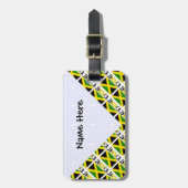 ジャマイカとジャマイカの国旗、あなたの名前で並ぶ ラゲッジタグ (正面縦)