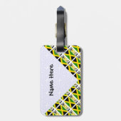 ジャマイカとジャマイカの国旗、あなたの名前で並ぶ ラゲッジタグ (裏面縦)