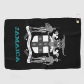 ジャマイカとジャマイカの腕のコート/旗 ゴルフタオル (横)