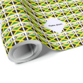 ジャマイカとジャマイカ国旗のタイルパーソナライズされた張 ラッピングペーパー (ロールコーナー)