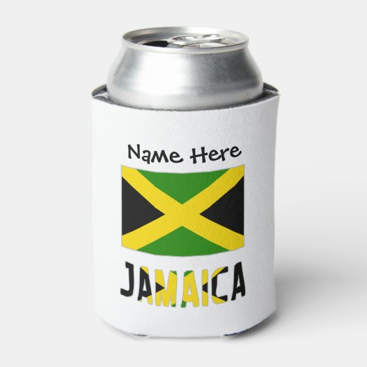 ジャマイカとジャマイカ国旗のパーソナライズ 缶クーラー (缶正面)