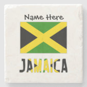 ジャマイカとジャマイカ国旗の名前 ストーンコースター (正面)