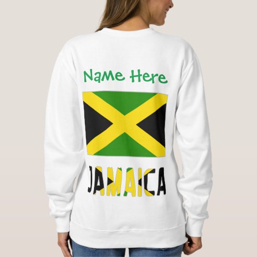 ジャマイカとジャマイカ国旗の緑の個人用設定 スウェットシャツ (裏面)