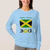 ジャマイカとジャマイカ国旗グリーンのパーソナライズ Tシャツ (正面)