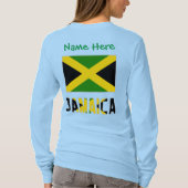 ジャマイカとジャマイカ国旗グリーンのパーソナライズ Tシャツ (裏面)