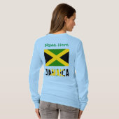 ジャマイカとジャマイカ国旗グリーンのパーソナライズ Tシャツ (裏面フル)