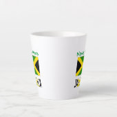 ジャマイカとジャマイカ国旗グリーンパーソナライズ カフェラテマグ (正面)