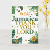 ジャマイカに感謝の祈りを捧げよう カード (黄色い花)