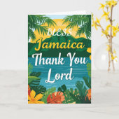 ジャマイカに感謝の祈りを捧げる カード (黄色い花)