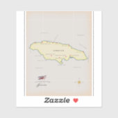 ジャマイカのイラスト地図 シール (シート)