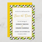 ジャマイカのウェディング　キリスト教の習慣によるお祝い セーブザデート (正面/裏面)