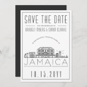 ジャマイカのウェディング スタイルのスカイライン 保存日付のお知らせ 招待状 (正面/裏面)