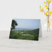 ジャマイカのオーシャンビューのメッセージカード カード (黄色い花)