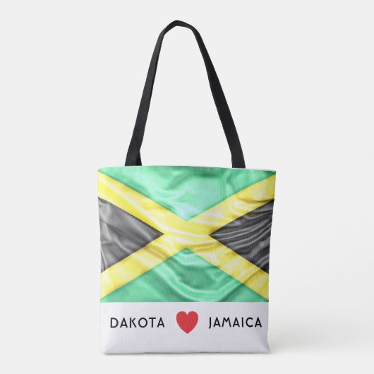 ジャマイカのカスタムIのハートの旗 トートバッグ (裏面)