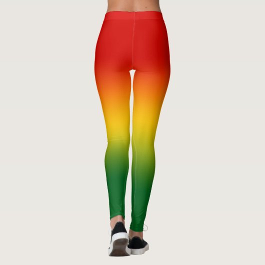 ジャマイカのカラフルなレギンスの赤い黄色緑 レギンス (裏面)